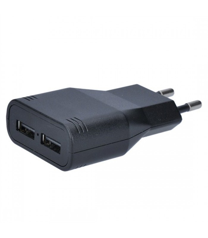 Adaptér, 2x USB, 3400mA max., AC 230V, čierny DC48