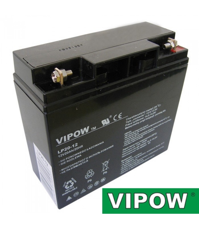 Batéria olovená 12V/20Ah VIPOW bezúdržbový akumulátor