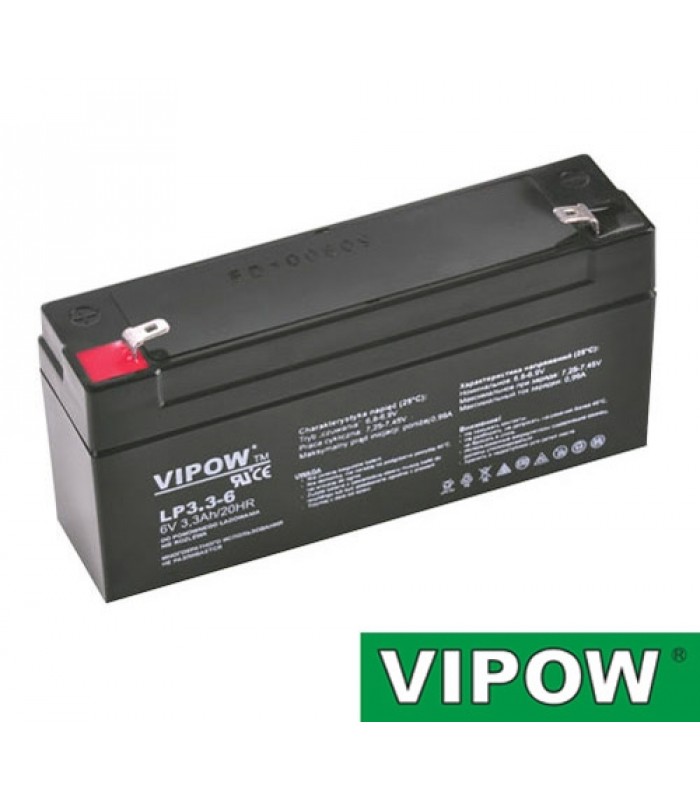 Batéria olovená 6V/ 3,3Ah VIPOW bezúdržbový akumulátor