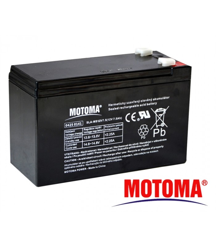 Batéria olovená 12V/ 7,5Ah MOTOMA bezúdržbový akumulátor