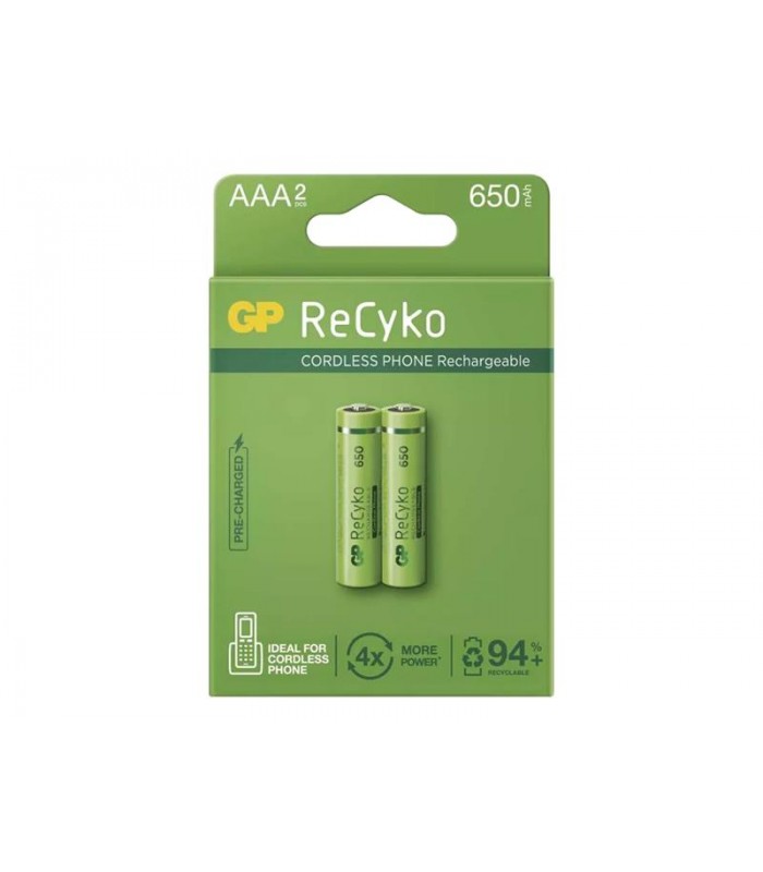 Batéria AAA (R03) nabíjacia 1,2V/650mAh GP Recyko Cordless 2ks