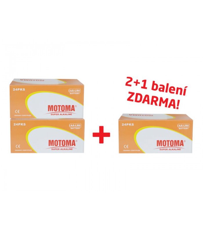 Balíček 2+1 Batéria alkalická AA (R6) MOTOMA Ultra alkaline (3 krabice 04270214)