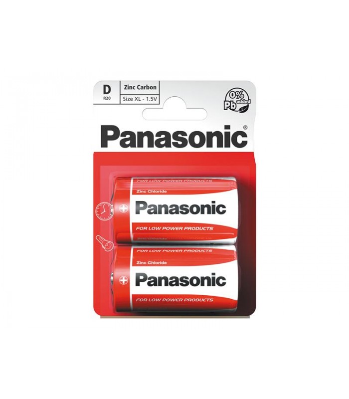 Batéria R20 (D) Red zinkouhlíková, PANASONIC 2BP